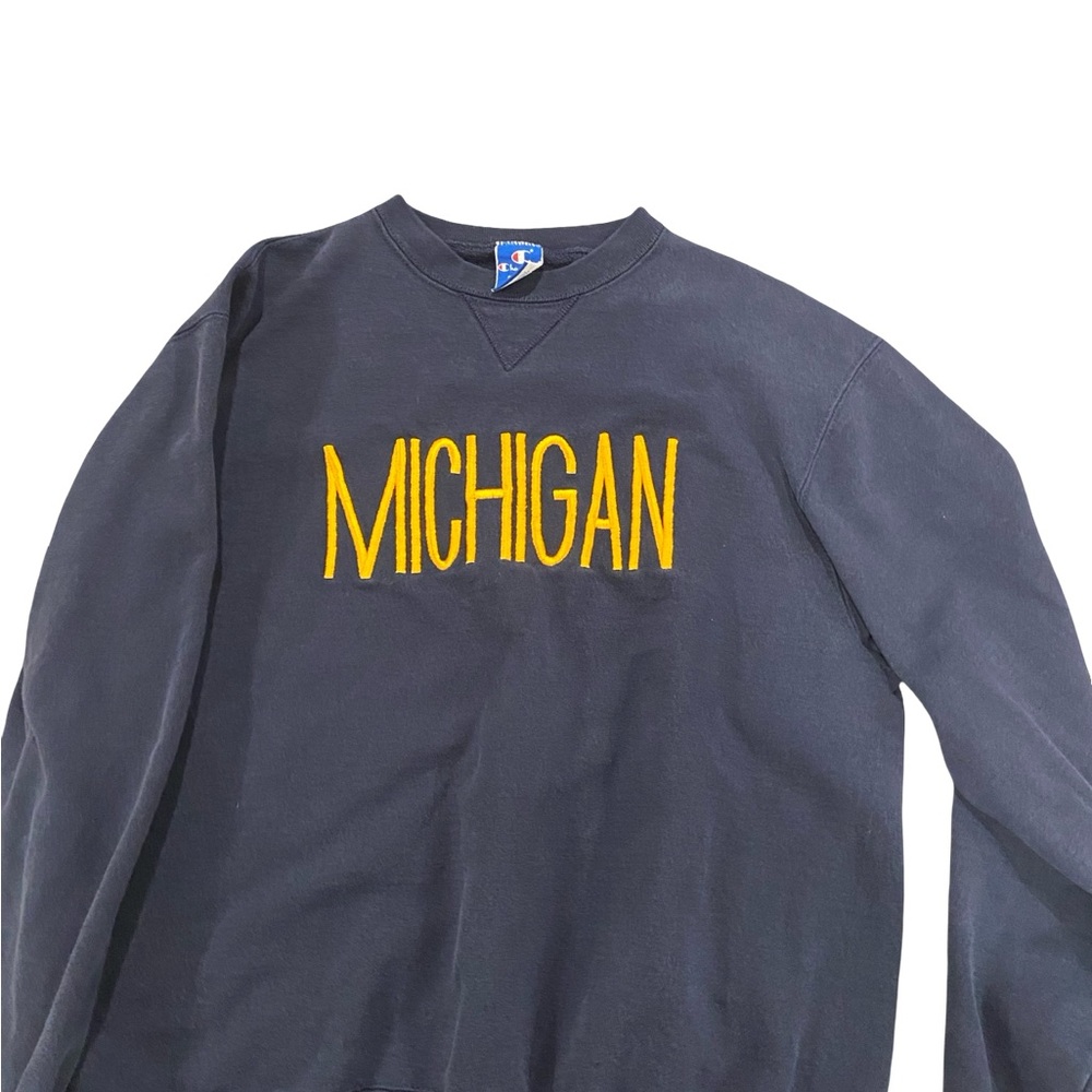 Champion Crewneck Sweater Black and Yellow